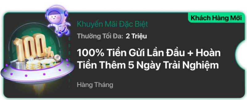 Khuyến Mãi V9bet: Tổng Hợp Ưu Đãi Hot Nhất 2025 3 100% tiền gửi + hoàn tiền 5 ngày đầu trải nghiệm