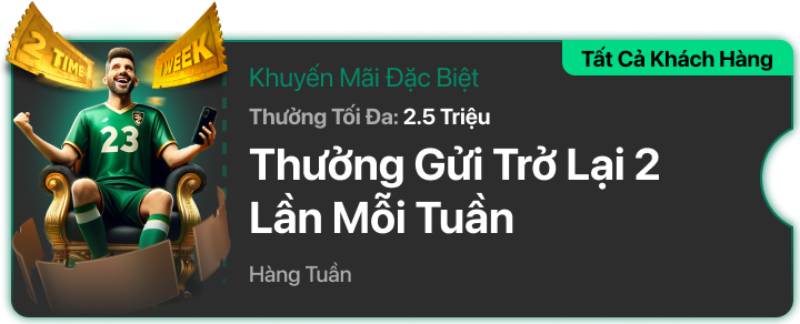Khuyến Mãi V9bet: Tổng Hợp Ưu Đãi Hot Nhất 2025 4 Thưởng gửi trở lại hai lần mỗi tuần